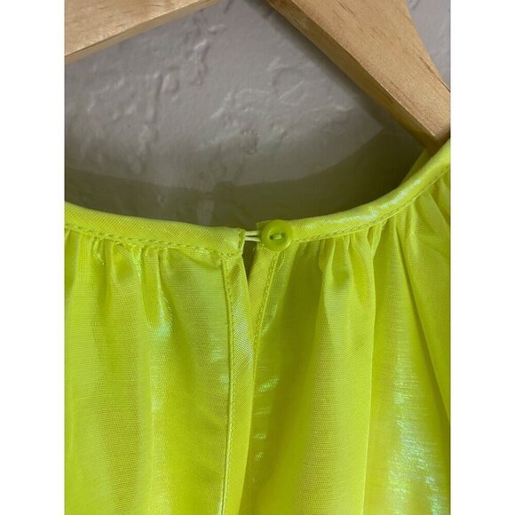 Christopher John Rogers Women's Flourescent yellow Puff Sleeve Dress - XS - Picture 5 of 14